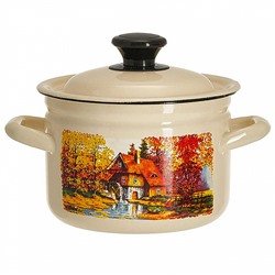Кастрюля цилиндрическая бортовая 2 л 41704-102/6-У4 "Старая мельница" слоновая кость