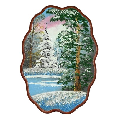Картина из камня, зимнее морозное утро "облако" 25*35,5см, 550г.