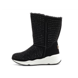 HW871-1 BLACK Дутики женские зимние (искусственная замша, искусственный мех) размер 36