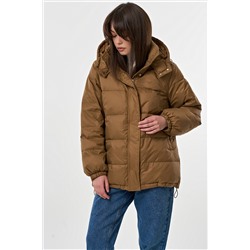 Куртка пуховая прямого силуэта бежевая