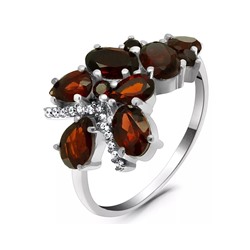 Кольцо из серебра гранат, Лоза