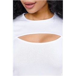 Женский облегающий лонгслив с вырезом Happyfox