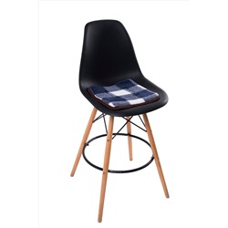 Сиденье на табурет 35*35 клетка СИНИЙ