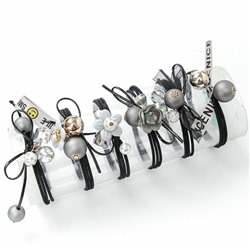 SALE! Набор резинок для волос в баночке 6 шт. Цвет Серый.