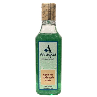 Sulphate Free BODY WASH aqua lily, Aaranyaa (Безсульфатный ГЕЛЬ ДЛЯ ДУША с Водяной Лилией, Аараньяа), 250 мл.