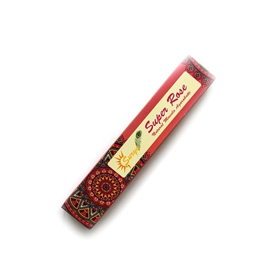 SUPER ROSE Natural Masala Agarabatti, Surya (СУПЕР РОЗА натуральные масала благовония, Сурья), уп. 15 г.