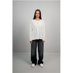 Женский лонгслив оверсайз из футера двухнитки Happyfox