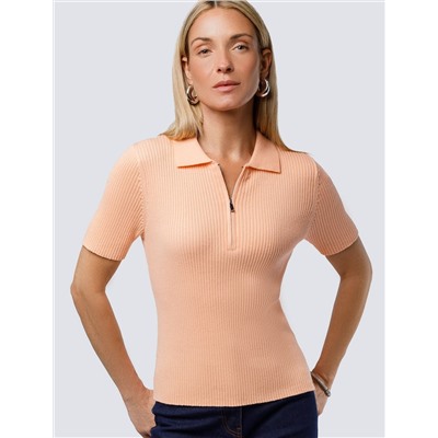 Джемпер-поло с застежкой на молнии из хлопка с кашемиром