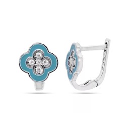 Серьги из серебра эмаль, Тсд67г