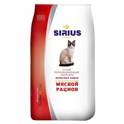 Сириус корм для кошек "Мясной рацион" 400г  АГ