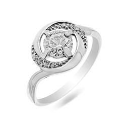 Кольцо из серебра куб.циркон., К1553