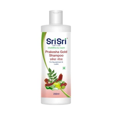 PRAKESHA GOLD SHAMPOO, Sri Sri Tattva (ПРАКЕША ЗОЛОТОЙ ШАМПУНЬ, Шри Шри Таттва), 200 мл.