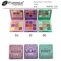 Тени д/век 9-цв. компактные 1235  т.06 MINT Pastels Farres