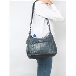 Сумка женская искусственная кожа Guecca-1666,  2отд,  плечевой ремень,  синий 257393