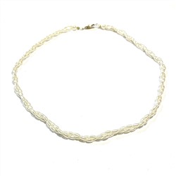 Бусы КРУЧЕНЫЕ ЖЕМЧУЖНЫЕ, на застежке (пластик, длина 46-48 см.), 1 шт.