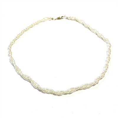 Бусы КРУЧЕНЫЕ ЖЕМЧУЖНЫЕ, на застежке (пластик, длина 46-48 см.), 1 шт.