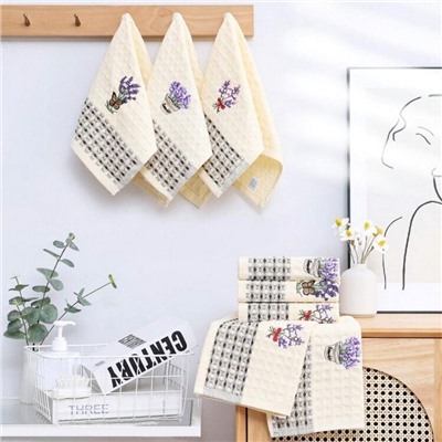 Полотенце "Лавандовый микс" 26*51 см. вафля хлопок 100%