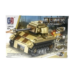 Конструктор ARMY 4в1 Военная техника Танк 139дет 18*13см / 123-346