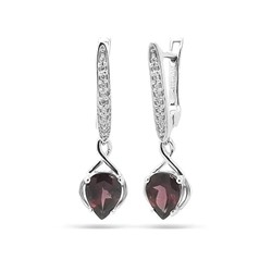 Серьги из серебра родолит, Ферро