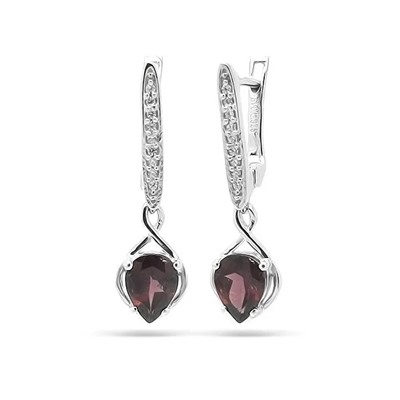 Серьги из серебра родолит, Ферро