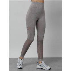Легинсы для фитнеса женские серого цвета 1004Sr