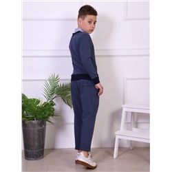 Джемпер-обманка "Альберт" синий-серый