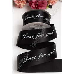Лента атласная 4 см "Just for you" SF-1314, черный №110