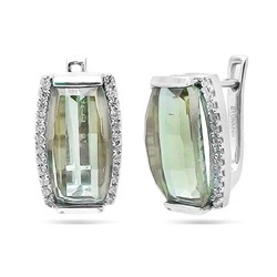 Серьги из серебра зеленый аметист, Лика
