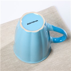 Кружка керамическая Доляна «Маршмэллоу», 360 мл, цвет голубой