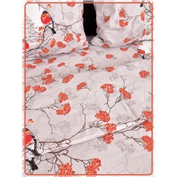 Постельное белье Шуйская бязь Снегири серые 20901-1