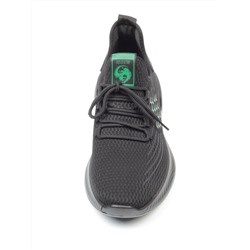 HA106-2 BLACK/GREEN Кроссовки летние мужские (текстиль) размер