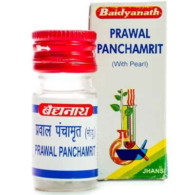 PRAWAL PANCHAMRIT with Pearl, Baidyanath (ПРАВАЛ ПАНЧАМРИТ с жемчугом, Бадьянатх), 25 таб.