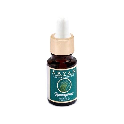 LEMON GRASS Essential Oil, ARYAN (ЛЕМОНГРАСС премиальное эфирное масло, АРЬЯН), 12 мл. - СРОК ГОДНОСТИ ДО 30 СЕНТЯБРЯ 2024 ГОДА + С ПОДТЁКАМИ