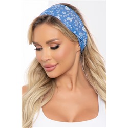 Повязка хлопковая (голубая, пейсли) ПР13