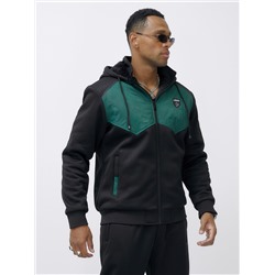 Спортивный костюм мужской зимний с начесом зеленого цвета 7332Z