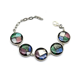 Браслет "Мозаика" из самоцветов, 16см