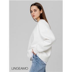Женский свитшот оверсайз из футера с начесом Lingeamo молочный ВК-23 (131)