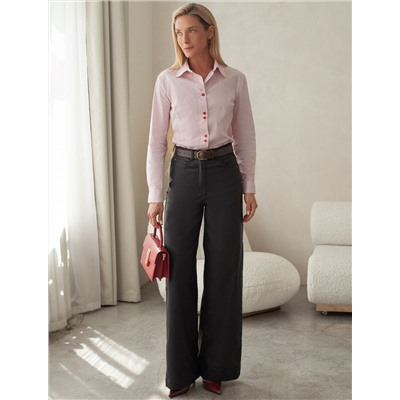 Блузка прилегающего силуэта из хлопка