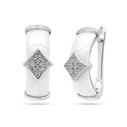 Серьги из серебра керамика, МКВ255Б