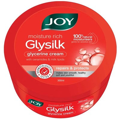 Moisture Rich GLYSILK glycerine cream, JOY (БЛЕСТЯЩИЙ ШЁЛК Увлажняющий глицериновый крем, восстановление и защита, Джой), 300 мл. - СРОК ГОДНОСТИ ДО 30 ИЮНЯ 2025 ГОДА
