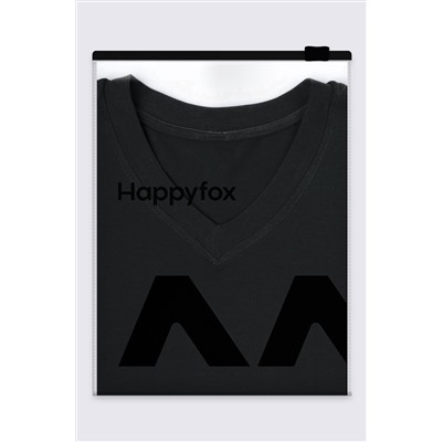 Женская футболка оверсайз с V-вырезом Happyfox