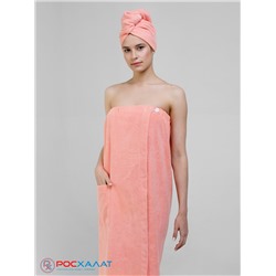 Женский махровый банный комплект (парео на пуговицах и чалма) К-26 (6)