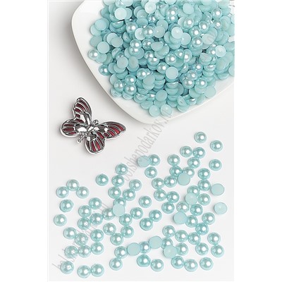 Бусинки половинки под жемчуг 8 мм 50 гр (SF-1450) аквамариновый №98