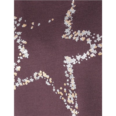 Нарядная футболка с блестящим принтом