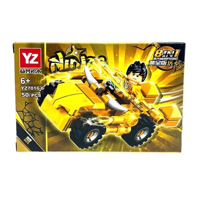 Конструктор NINJAS 8в1 Ниндзя и джип-трансформер 50дет. 14*9см  / YZ7016-6