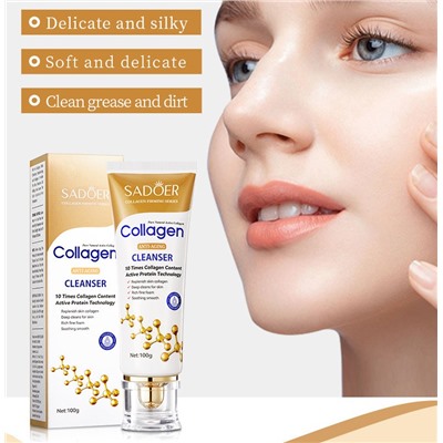Пенка для умывания с коллагеном SADOER Collagen Anti-Aging Cleanser, 100 гр.