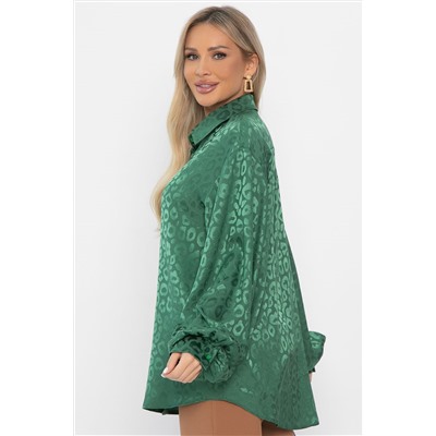 Рубашка атласная Все мысли о тебе (зеленая) Б14504-7М