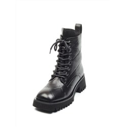 CXR124-1P BLACK Ботинки демисезонные женские (натуральная кожа, байка) размер