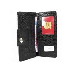 Портмоне мужское Premier-Х-67 натуральная кожа 3 отд,  7 карм,  черный кайман (126)  198899