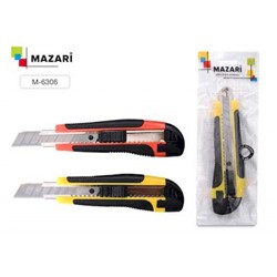 Нож канцелярский 18 мм ассорти 2 цвет M-6306 Mazari